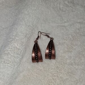 Chic Hammered Copper Earrings